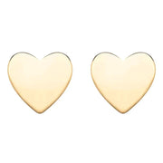00173874 W Hamond Sterling Silver Yellow Gold Vermeil Heart Stud Earrings, E2480.