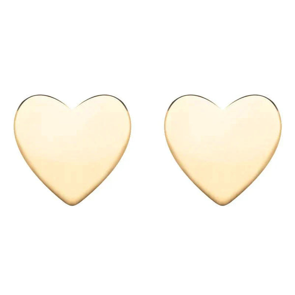 00173874 W Hamond Sterling Silver Yellow Gold Vermeil Heart Stud Earrings, E2480.