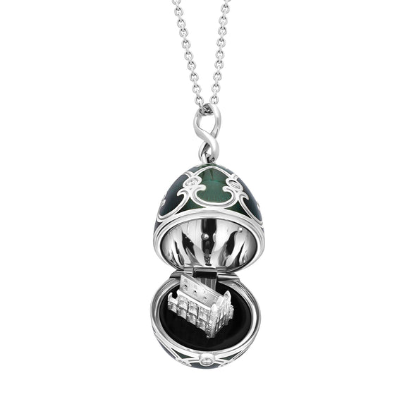 Faberge Palais Tsarskoye Selo White Gold Locket With Whitby Jet Surprise Limited Edition Locket 1386FP2520