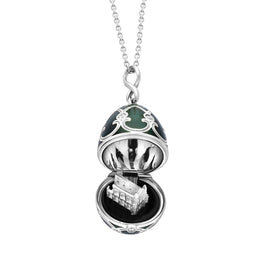 Faberge Palais Tsarskoye Selo White Gold Locket With Whitby Jet Surprise Limited Edition Locket 1386FP2520