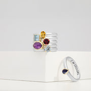 Sterling Silver Stepping Stones Twisted Rope Stacking Ring