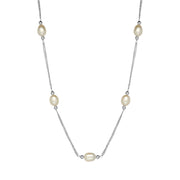 Sterling Silver Freshwater Pearl Necklet, N1063.