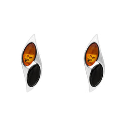 sterling-silver-amber-Whitby-Jet-marquise-stud-Earrings-E1039