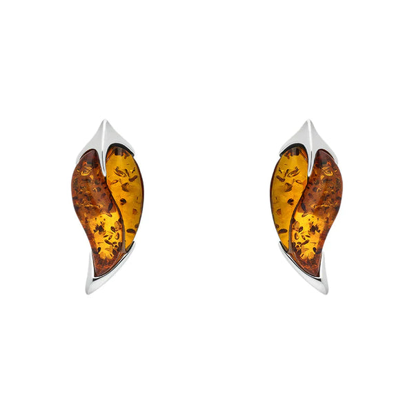 sterling-silver-amber-leaf-stud-Earrings-E1574