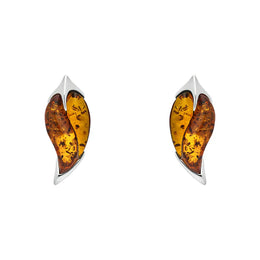 sterling-silver-amber-leaf-stud-Earrings-E1574