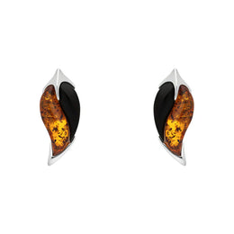 sterling-silver-amber-whitby-jet-leaf-stud-Earrings-E1574