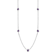 Sterling Silver Blue John Cross Link Disc Chain Necklace, N748_2.