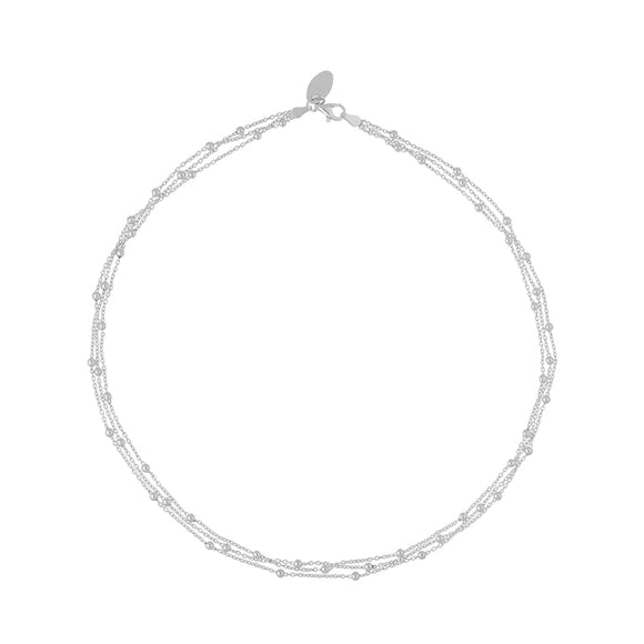 Sterling Silver Triple Bead Chain Necklace, N901