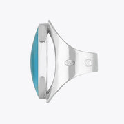 Sterling Silver Turquoise Hallmark Large Oval Ring