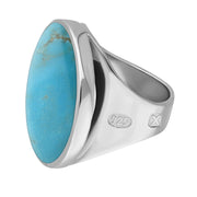 Sterling Silver Turquoise Hallmark Medium Round Ring