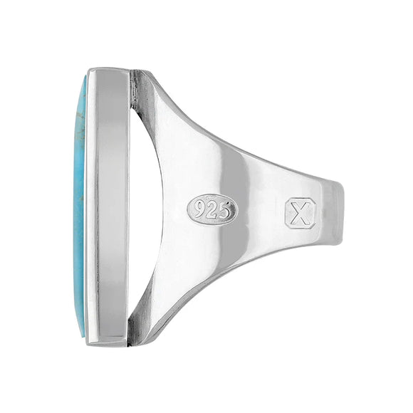 Sterling Silver Turquoise Hallmark Medium Square Ring