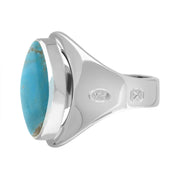 Sterling Silver Turquoise Hallmark Small Oval Ring