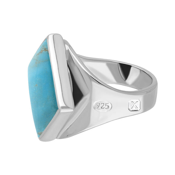 Sterling Silver Turquoise Hallmark Small Rhombus Ring