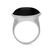 Sterling Silver Whitby Jet Oval Statement Ring, R838_2.