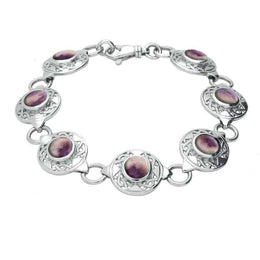 Sterling Silver Whitby Jet Celtic Oval Four Piece Set, S013 