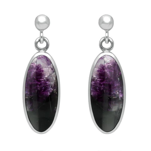 Sterling Silver Blue John Long Oval Four Piece Set, S017 