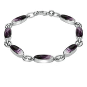 Sterling Silver Blue John Long Oval Four Piece Sterling Silver Blue John Long Oval Four Piece Set, S017 