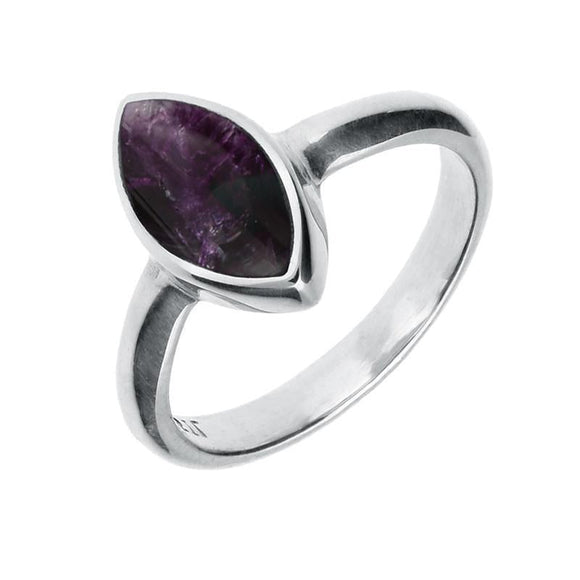 Sterling Silver Blue John Marquise Four Piece Set, S010