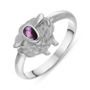 9ct White Gold Blue John Sheep Ring, R1245.