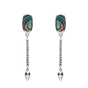 00181098  Sterling Silver Abalone Lineaire Medium Drop Stud Earrings, E2241.