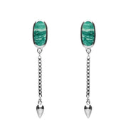 00181100  Sterling Silver Amazonite Lineaire Medium Drop Stud Earrings, E2241.