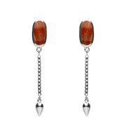 00181122  Sterling Silver Jasper Lineaire Medium Drop Stud Earrings, E2241.