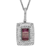 18ct White Gold Blue John and Diamond Oblong Necklace. P1546C.