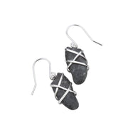 Sterling Silver Preseli Bluestone Wrap Around Hook Drop Earrings E1235