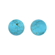 9ct White Gold Turquoise 6mm Ball Stud Earrings E1344