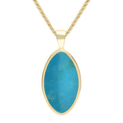 9ct Yellow Gold Turquoise Oval Necklace P080