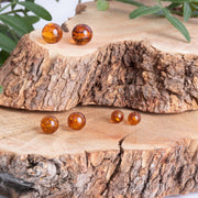 Sterling Silver Amber 6 mm Ball Stud Earrings, E1344