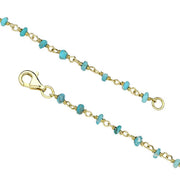 00117872  Yellow Gold Plate Turquoise 3mm Bead Chain Link Necklace, N950_18.