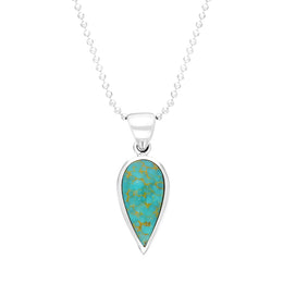 Sterling Silver Turquoise Small Upside Down Pear Necklace