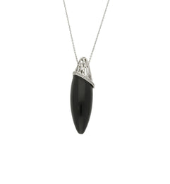Platinum Diamond and Whitby Jet  Cosmic Large Necklace P1693C