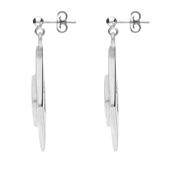 Silver Whitby Jet Diamond Shaped Drop Earrings E200