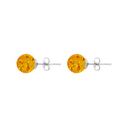 Sterling Silver Amber 10mm Ball Stud Earrings AMBALLSTUD