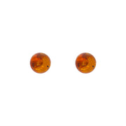 Sterling Silver Amber 6 mm Ball Stud Earrings, E1344