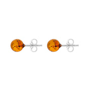 Sterling Silver Amber 6 mm Ball Stud Earrings, E1344_2