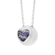 Sterling Silver Blue John Heart Sphere Necklace, P3014