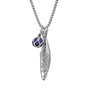 Sterling Silver Emma Stothard Silver Darling Lapis Lazuli Float Small Charm Necklace