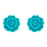 Sterling Silver Turquoise Tuberose Rose Stud Earrings, E2151.