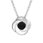 Sterling Silver Whitby Jet Stone Windmill Necklace, P2534.