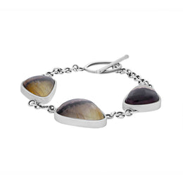 Sterling Silver Blue John Triangle Bracelet D