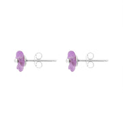 Sterling Silver Amethyst Tuberose Gypsophilia Stud Earrings, E2156.