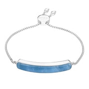 Sterling Silver Aquamarine Lineaire Long Bracelet B1071.