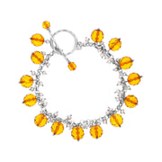 Sterling Silver Baltic Amber Chunky Bracelet. W418