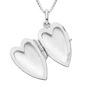 Sterling Silver Blue John Beaded Edge Heart Locket Necklace. P2104.