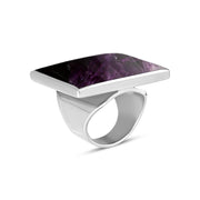 Sterling Silver Blue John Large Square Ring, R605_2