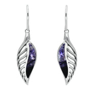 Sterling Silver Blue John Leaf Hook Drop Earrings, E2020