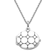 Sterling Silver Dotted Oval Keepsake Locket P2640